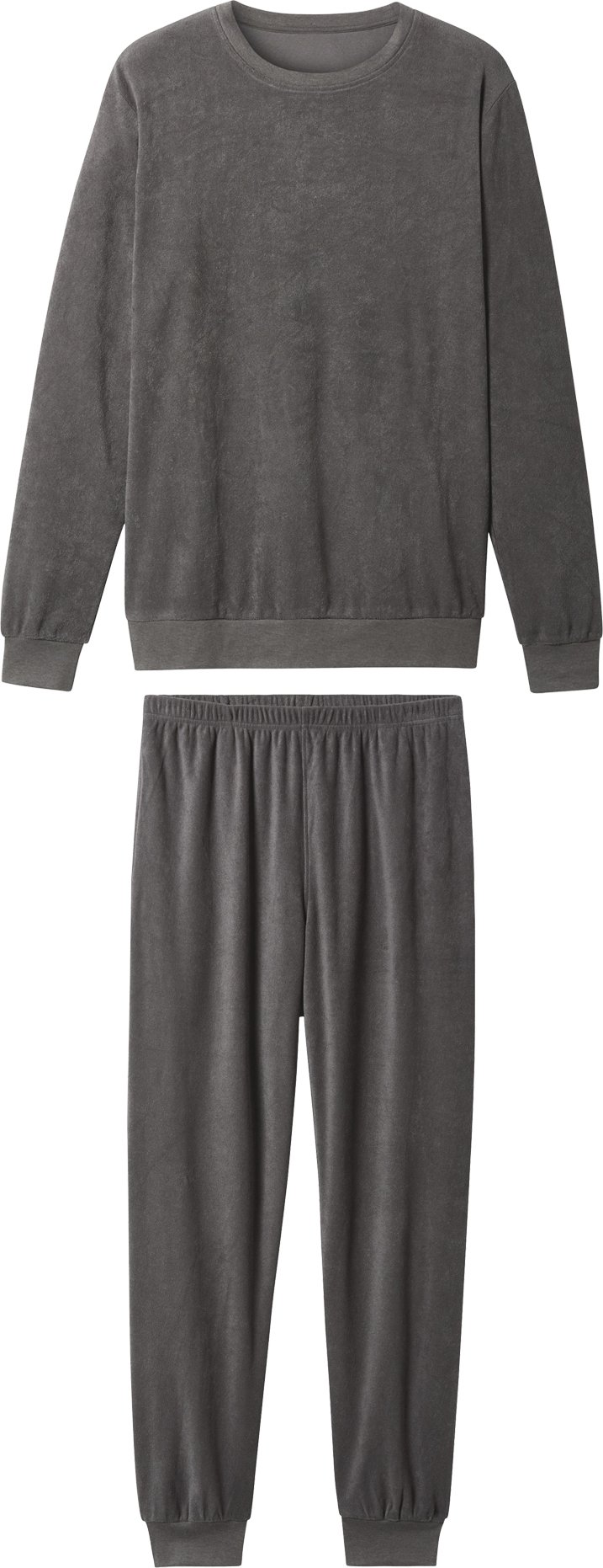 esmara Men Herren Frottee-Pyjama (Dunkelgrau, XL (56/58))