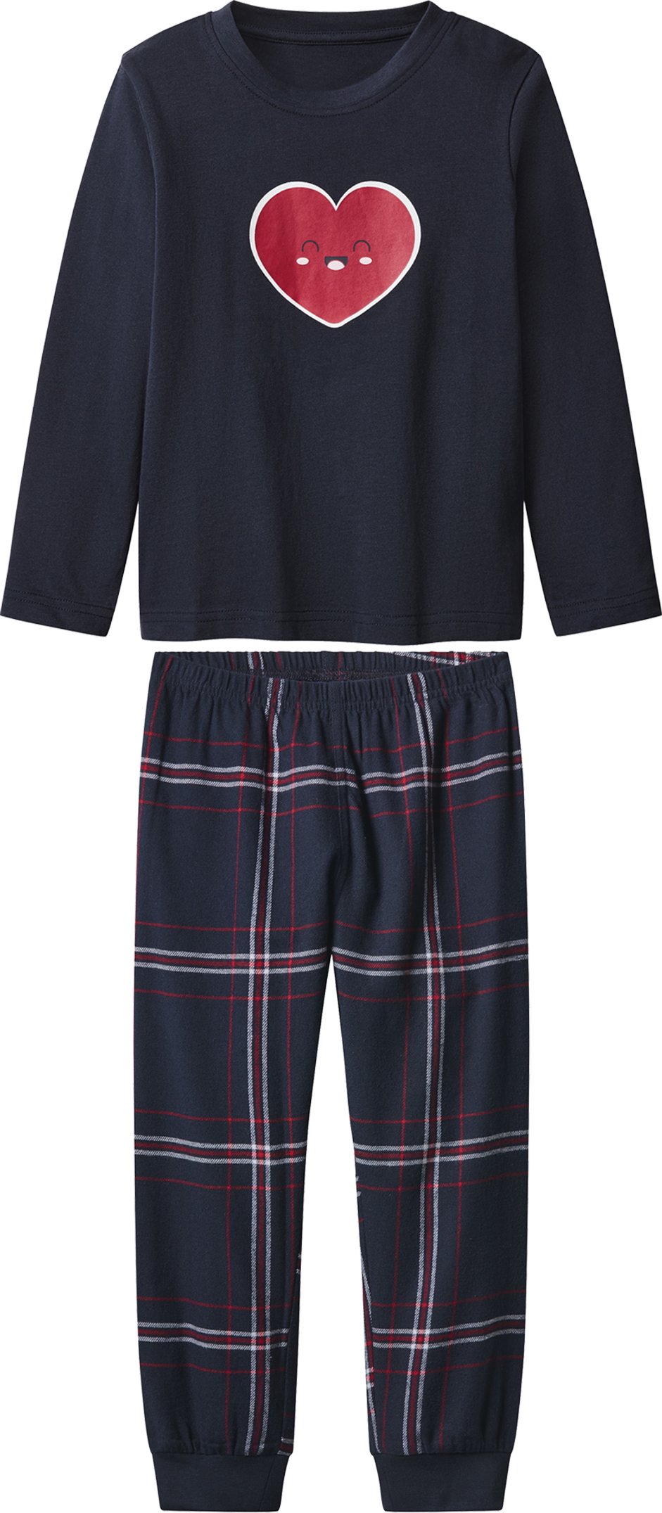 Thumbnail - lupilu® Kleinkinder Pyjama mit Hose aus Flanell (Navy, 98/104)