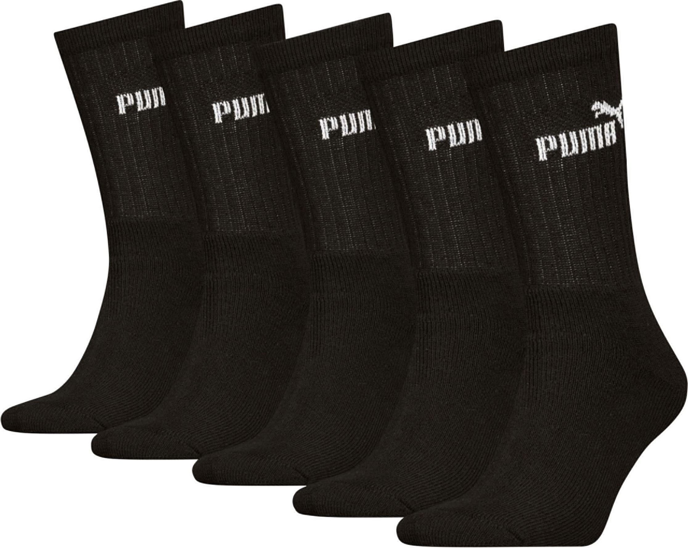 Puma Unisex Socken Sport, 5 Stück (Schwarz, 39-42)