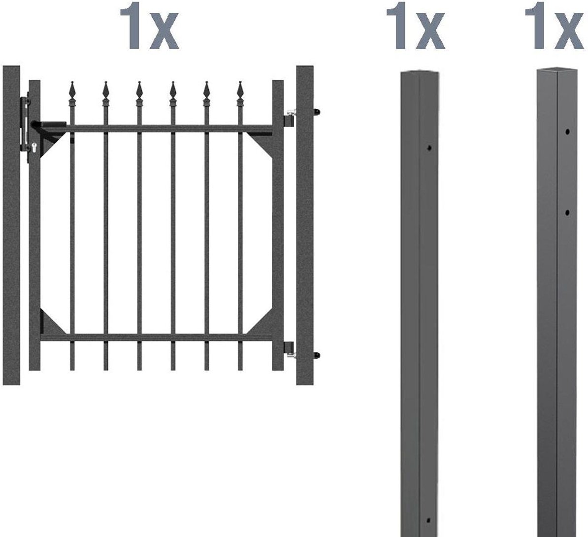 ALBERTS Einzeltor-Set Chaussee, zum Einbetonieren (Anthrazit, 100 cm)