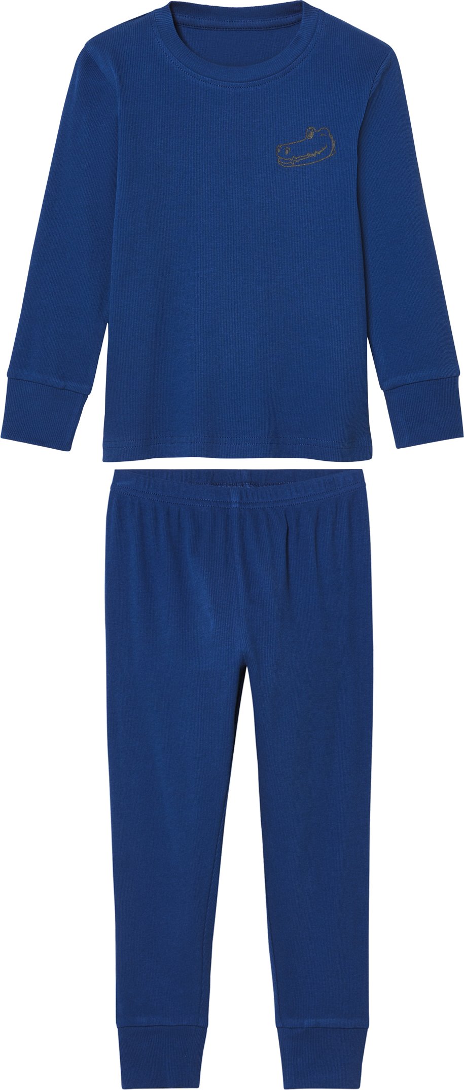 Thumbnail - lupilu® Kleinkinder Jungen Pyjama lang/lang Rippe (Dunkelblau, 98/104)