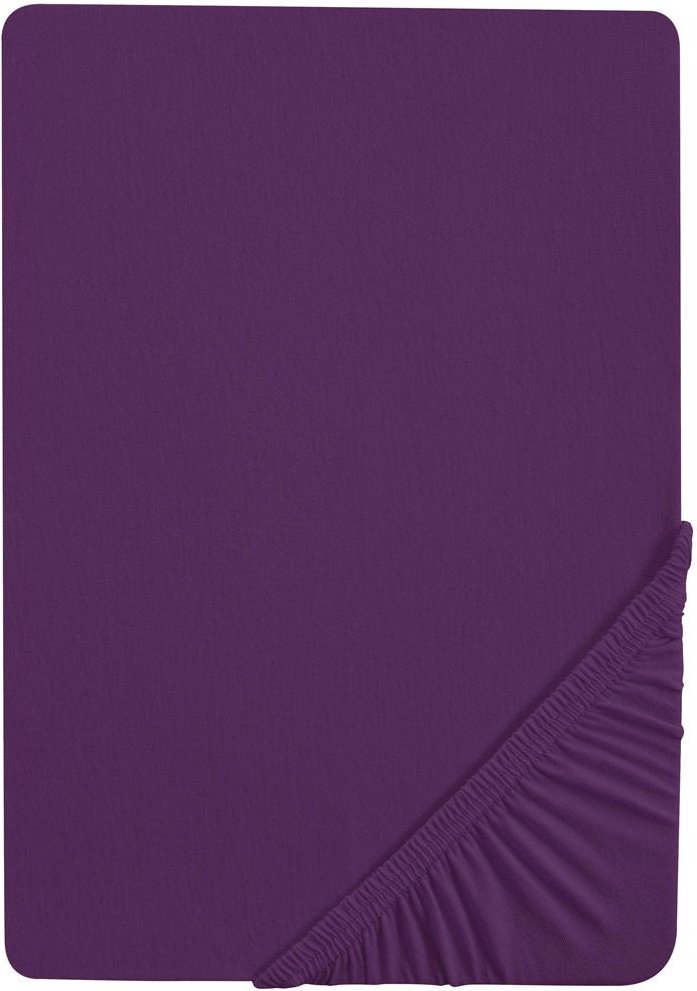 Thumbnail - Biberna Feinjersey Spannbettlaken (Violett, 90 - 100 x 200 cm)