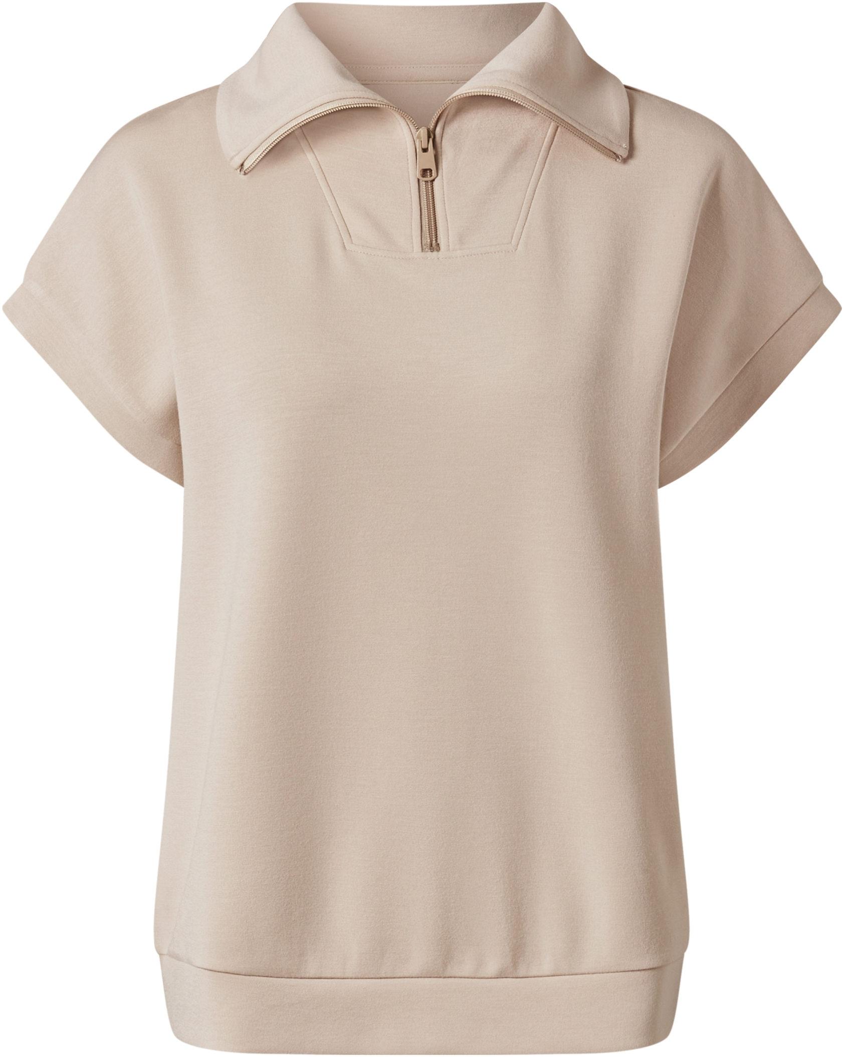esmara® Damen Sweatshirt, mit Half-Zip (Beige, M(40/42))