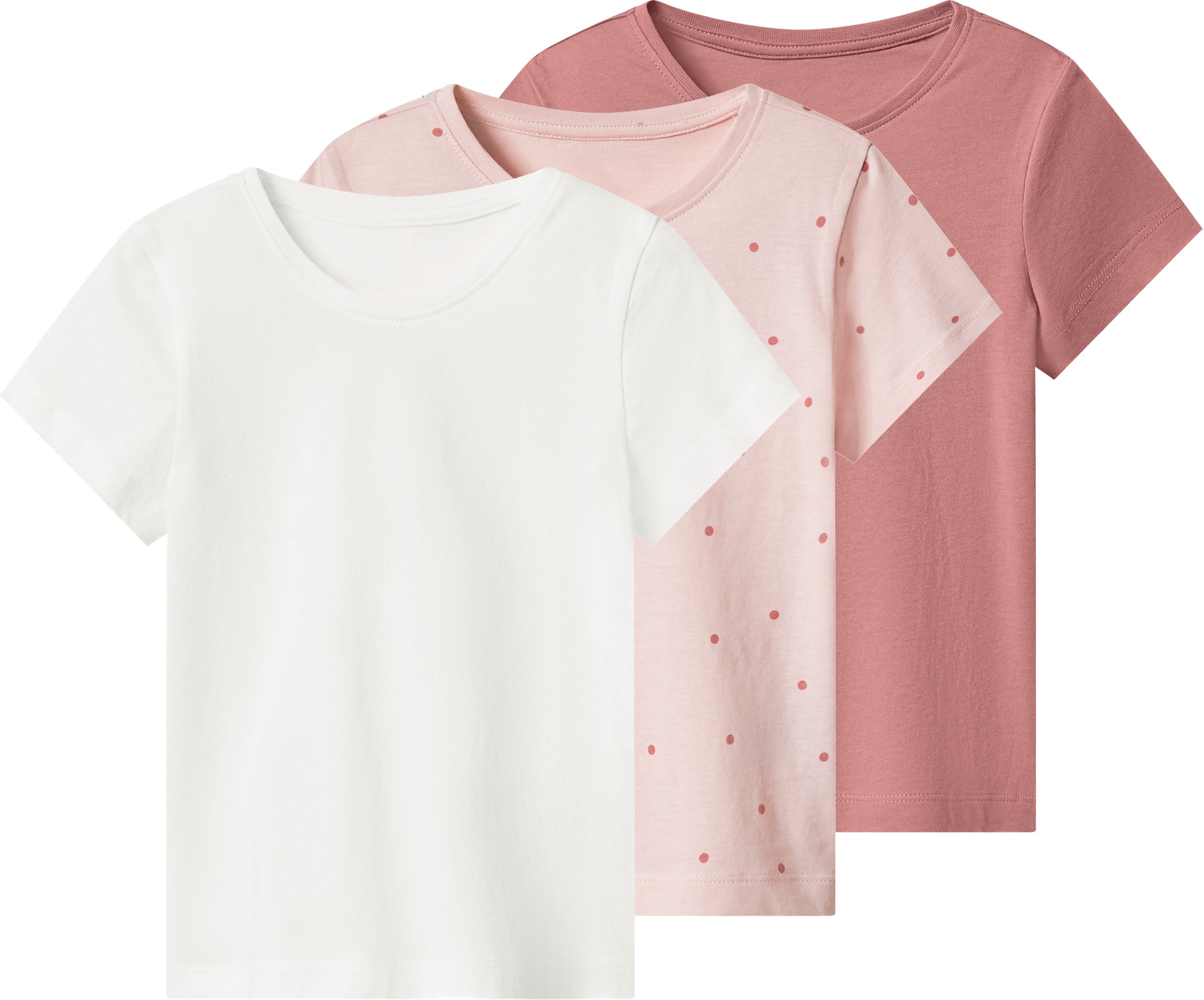 lupilu® Kleinkinder Mädchen/Jungen T-Shirt 3 Stück (weiß/rosa/hellrosa, 110/116)