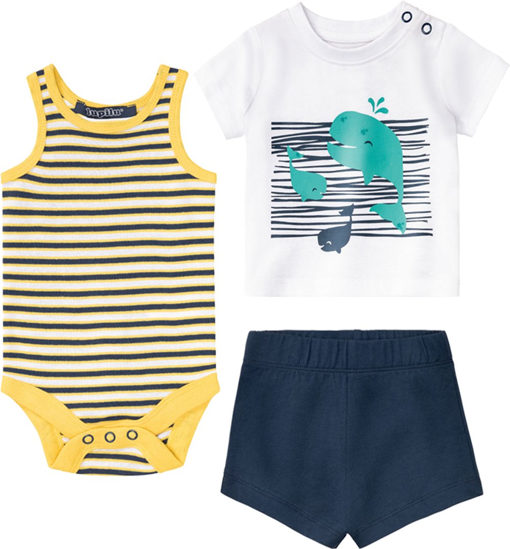 Thumbnail - lupilu® Baby Sommerset (weiß/gelb/navy, 62/68)
