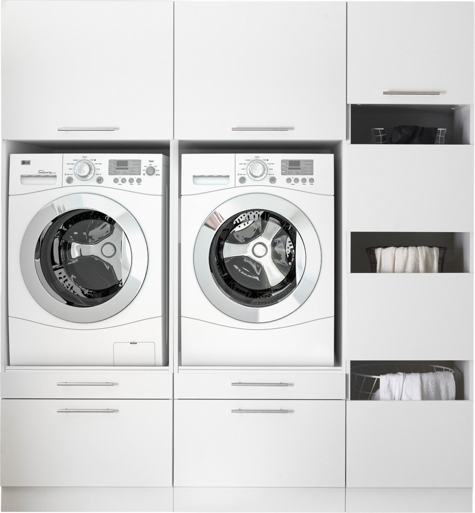 Respekta Hauswirtschaftsraum Konzept Sets (2x Waschm.-/ Wäscheschrank, 184,8 cm)