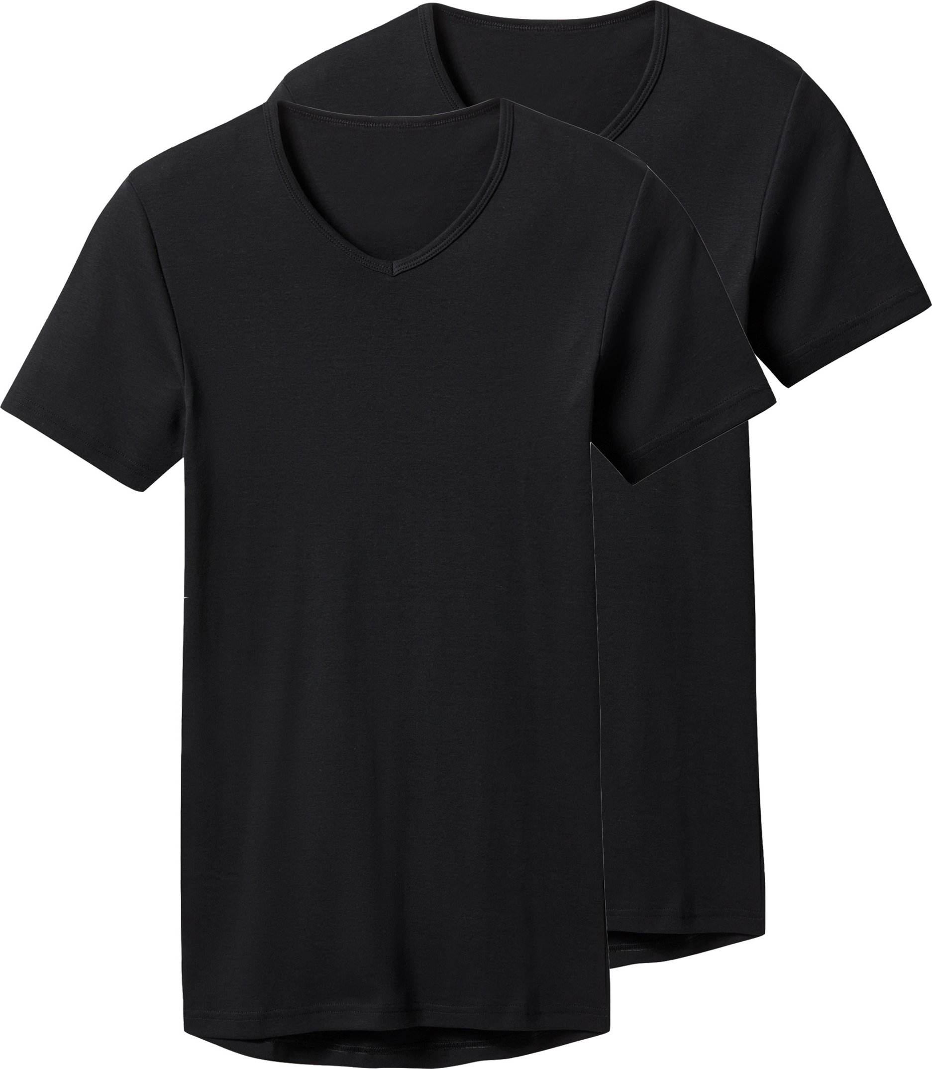 Thumbnail - esmara Men Feinripp-Unterziehshirts, 2 Stück (V-Ausschnitt, Schwarz, 7/XL)