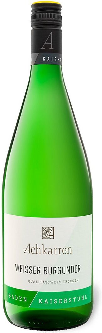Winzergenossenschaft Achkarren Weißburgunder Kaiserstuhl QbA trocken, Literflasche, Weißwein 2023