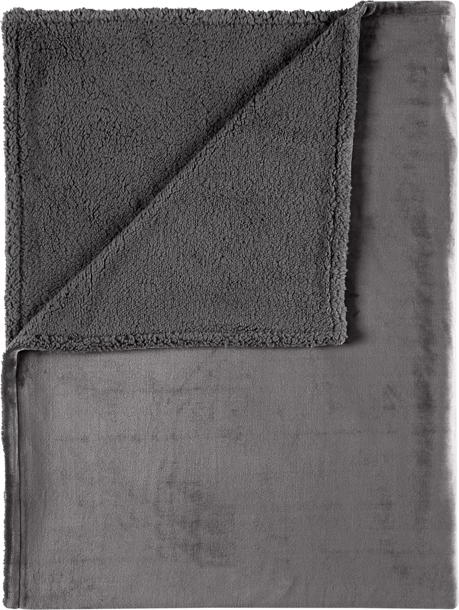 LIVARNO® Kuscheldecke mit Teddyfleece (Grau)