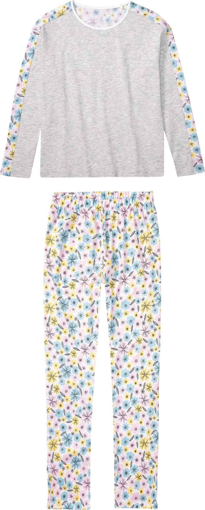 pepperts!® Kinder Mädchen Pyjama (Grau/Weiß, 158/164)