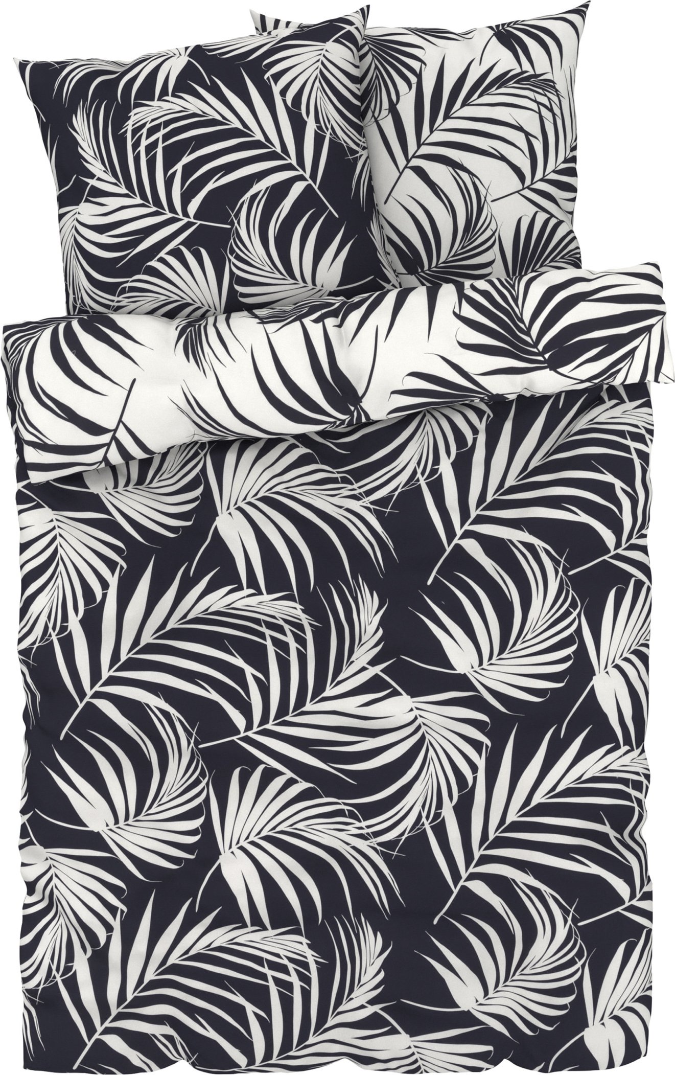 LIVARNO home Bettwäsche Edel-Renforcé 200cm x 220cm (Palmen)