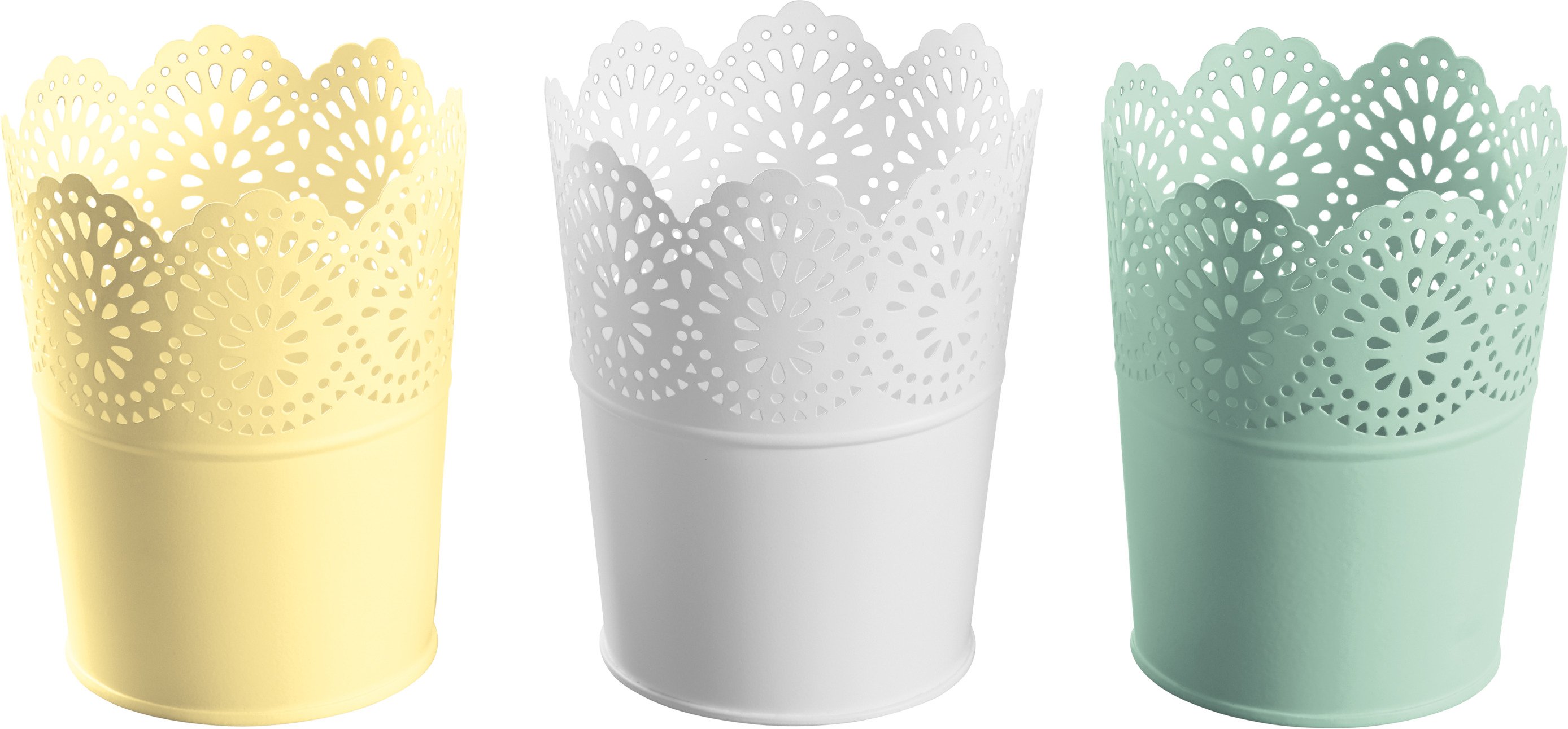 LIVARNO home Blumentöpfe Nostalgie (3er Set rund klein grün/gelb)