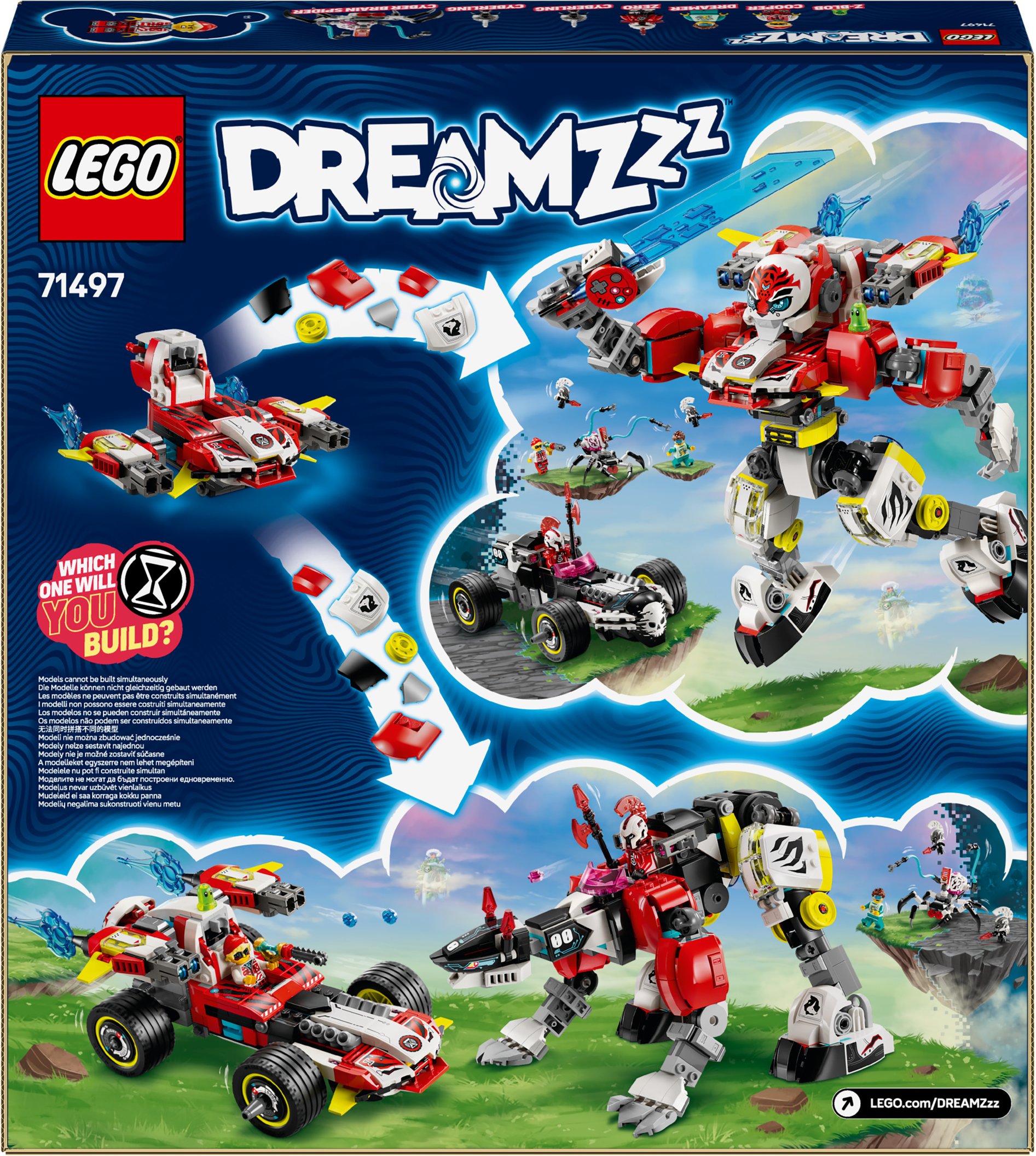 LEGO® DREAMZzz 71497 Cooper's Tiger Mech & Zero's Hot Rod Car