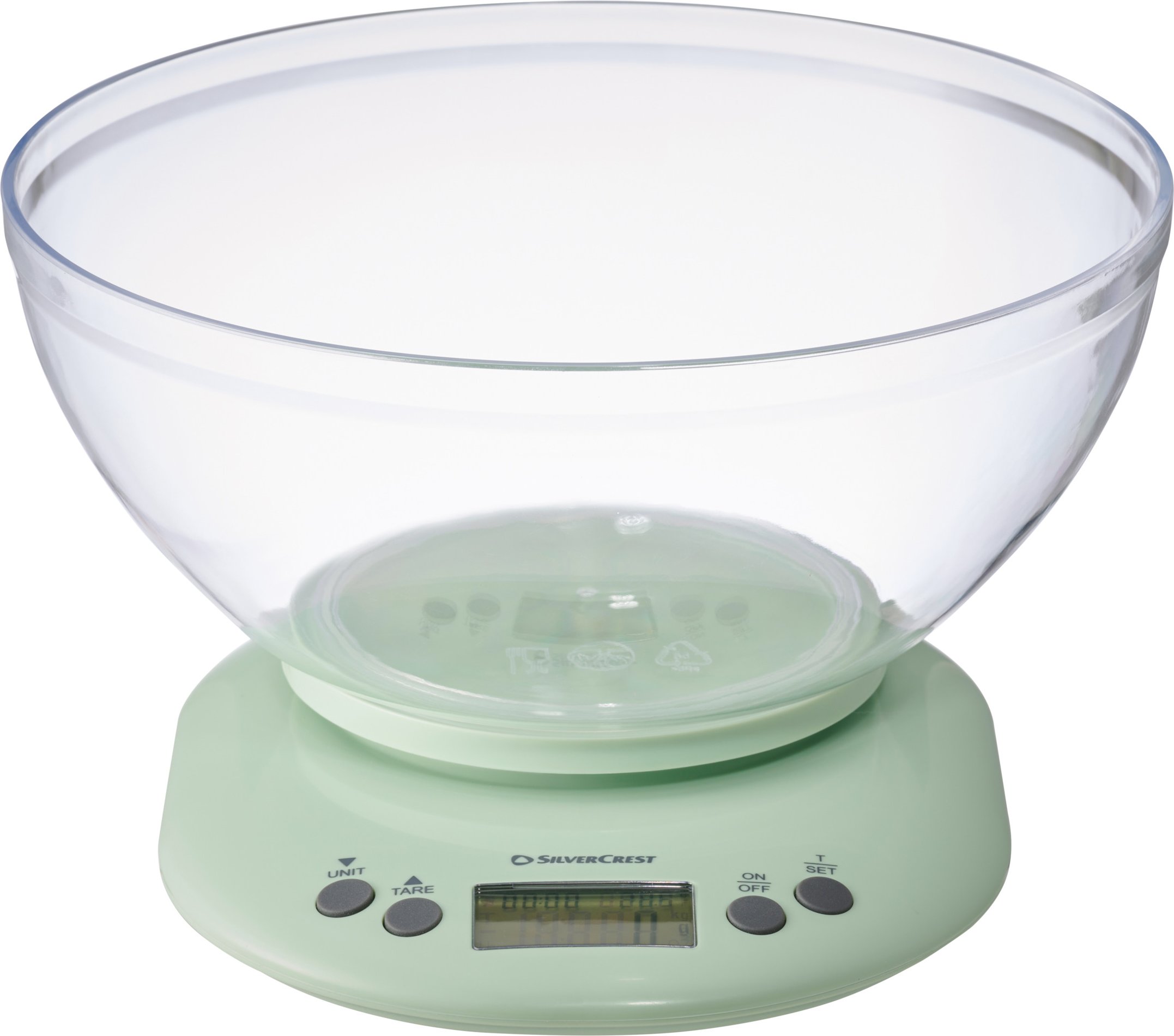 SILVERCREST® Küchenwaage Kunststoff mit Zubehör SKWE 5 B1 /SSKWE 5 B1 (Mint)