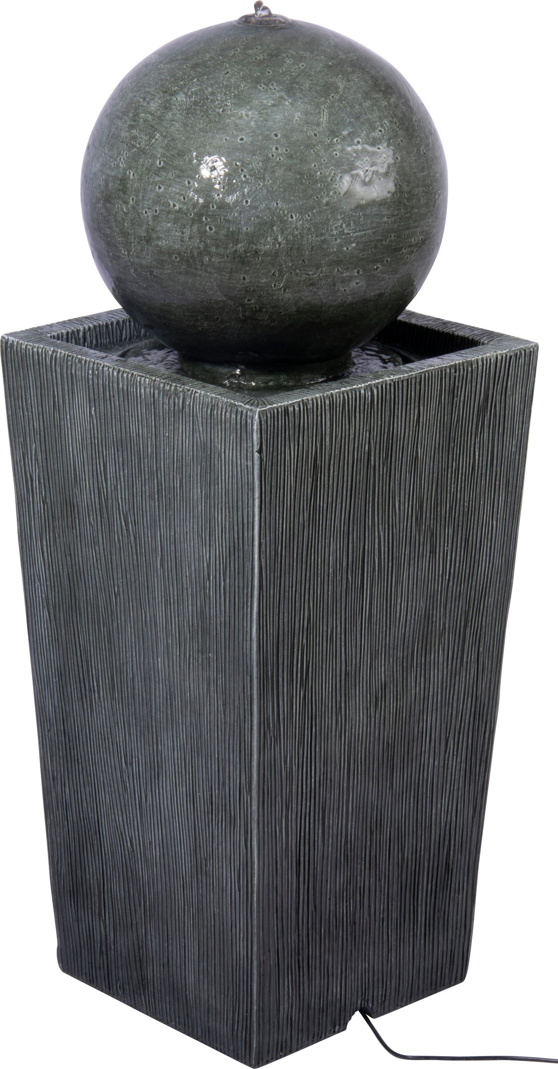 dobar Gartenbrunnen mit LEDs und Solar-Panel (Apollon/grau)