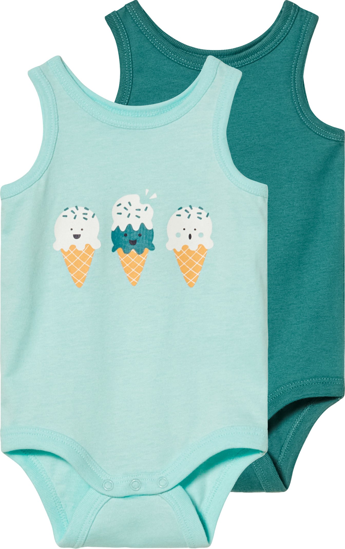 lupilu® Baby Bodies, 2 Stück (50/56, mint/petrol)