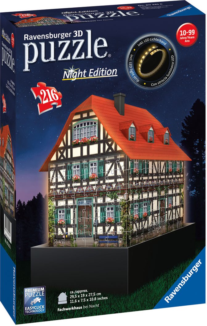 Thumbnail - Ravensburger 3D Puzzle Gebäude leuchtend (Schwarzwaldhaus)