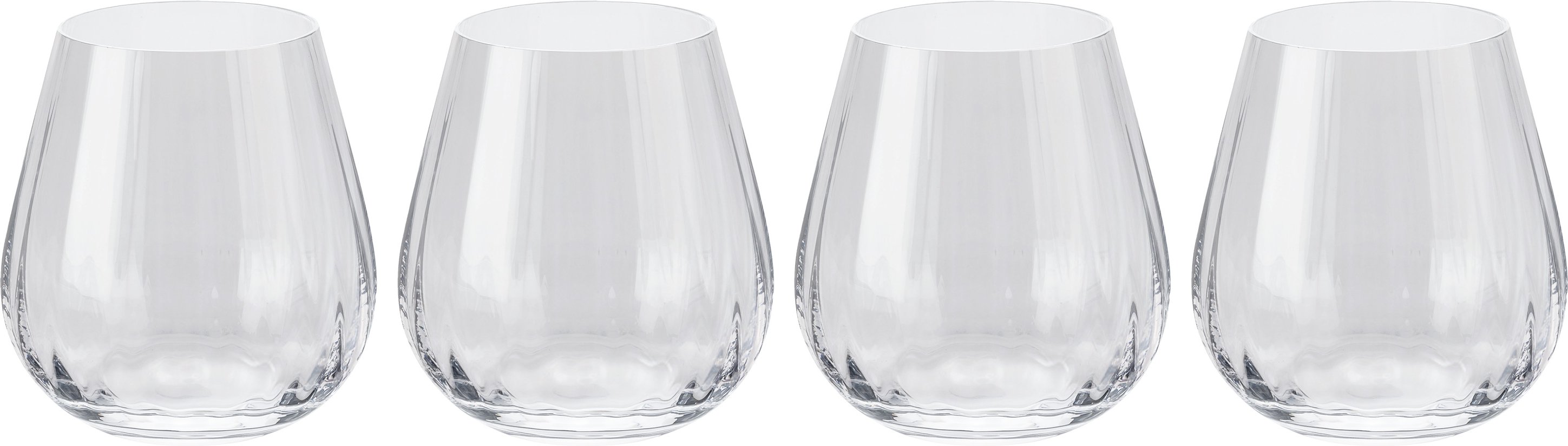 ERNESTO® Rotwein- und Wassergläser geriffelt (Wasserglas)