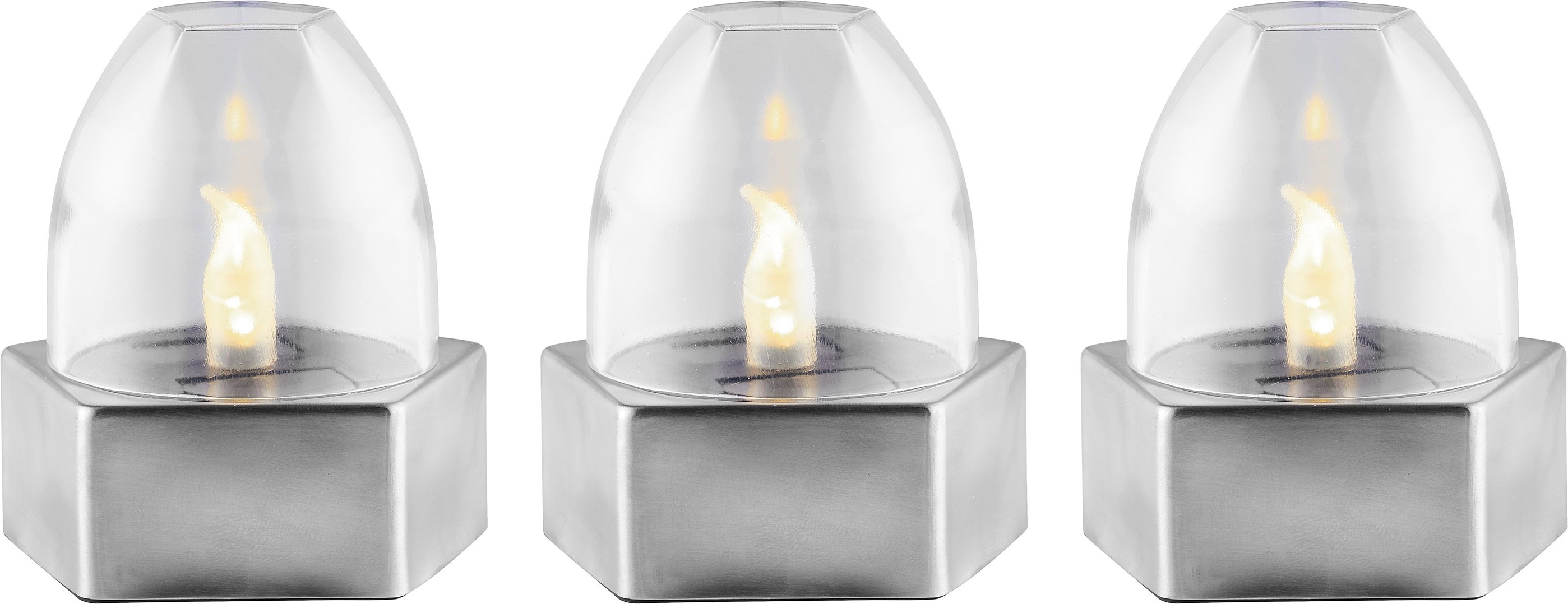 LIVARNO home LED Solarleuchte 3er Dunkelgrau/ Silber (Solar LED Lampe 3er Set)""