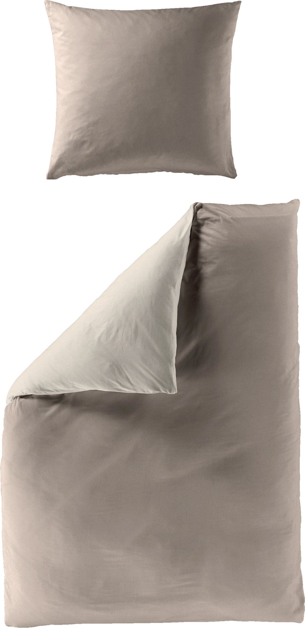 Bierbaum Renforcé Uni Bettwäsche (135 x 200 + 80x80 cm, mocca)