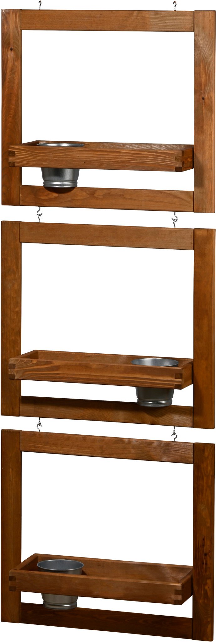 dobar Pflanztreppe Set zum Hängen inkl. Zinktöpfe, braun""