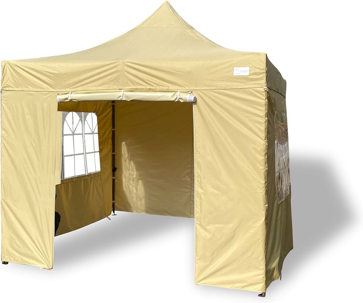 Grasekamp Faltpavillon Premium Line (3x3m + Seitenteile, Beige)