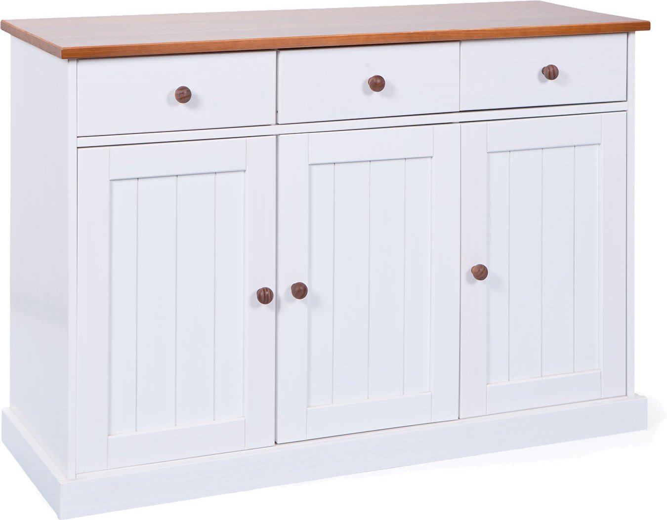 Inter Link Buffet/Kommode Westerland (Mit 3 Schubladen & 3 Drehtüren, weiß, sepia/braun)