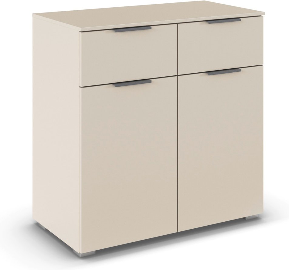 rauch ORANGE Alabama Kommode (2-türig, 2 Schubladen, Beige (Champagner), 80 x 81 cm)