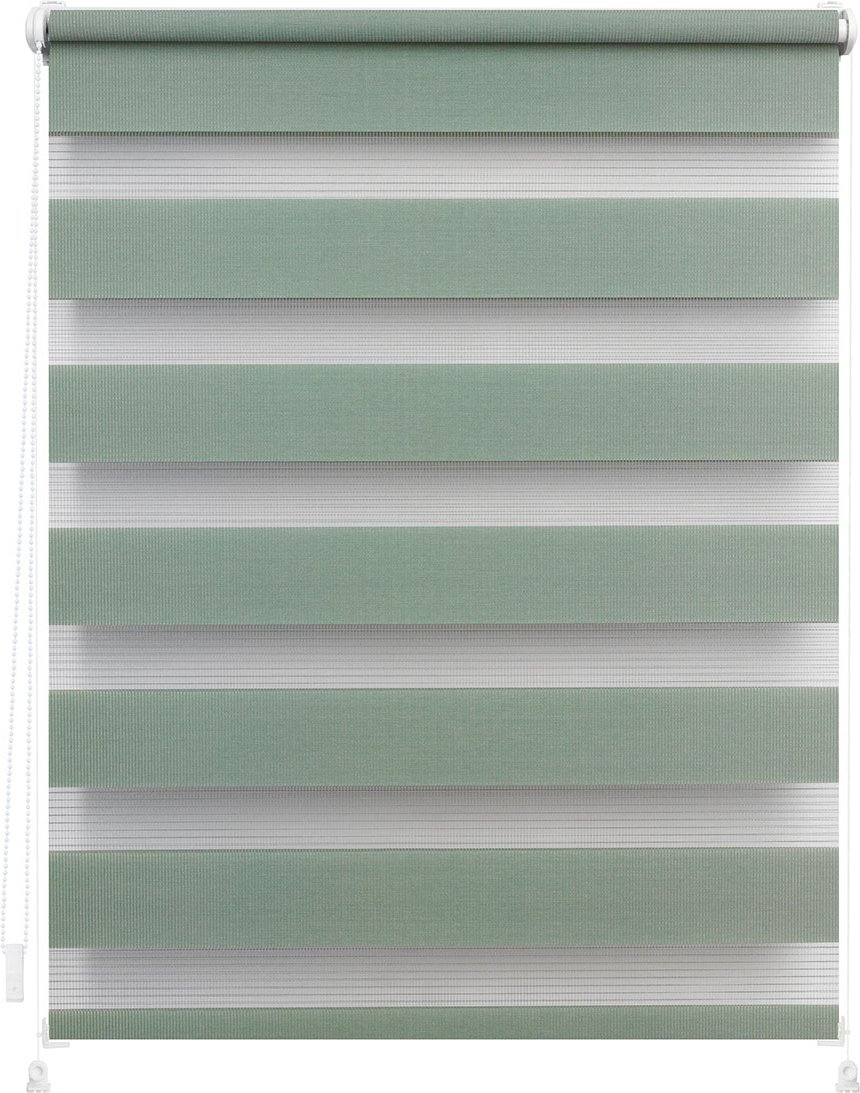 Lichtblick Duo-Rollo Klemmfix, ohne Bohren, verspannt, blickdicht (Salbei, 90 x 220 cm)