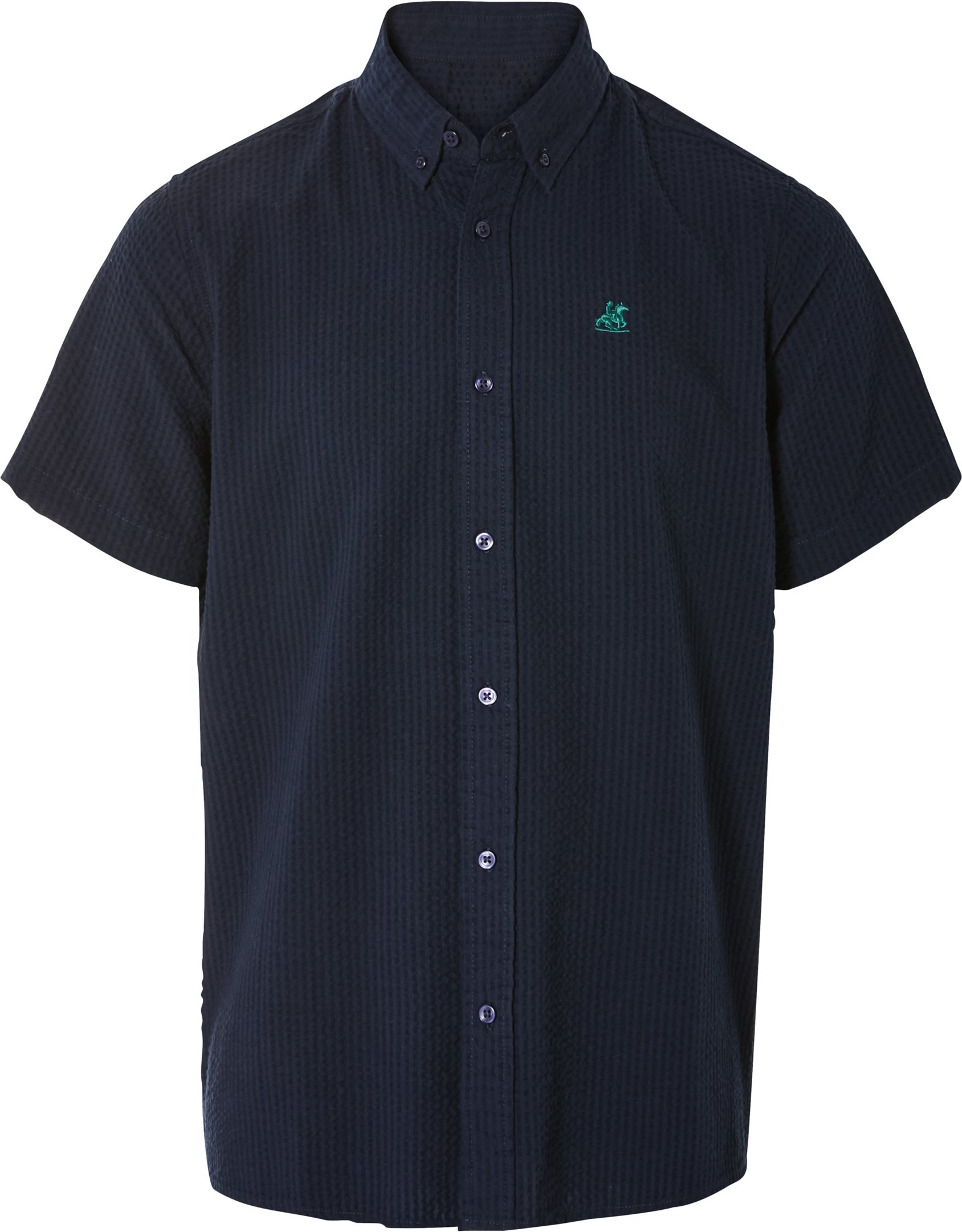 Thumbnail - LIVERGY® x Grand Polo Herren Hemd in luftiger Seersucker-Struktur (M(39/40), navy)
