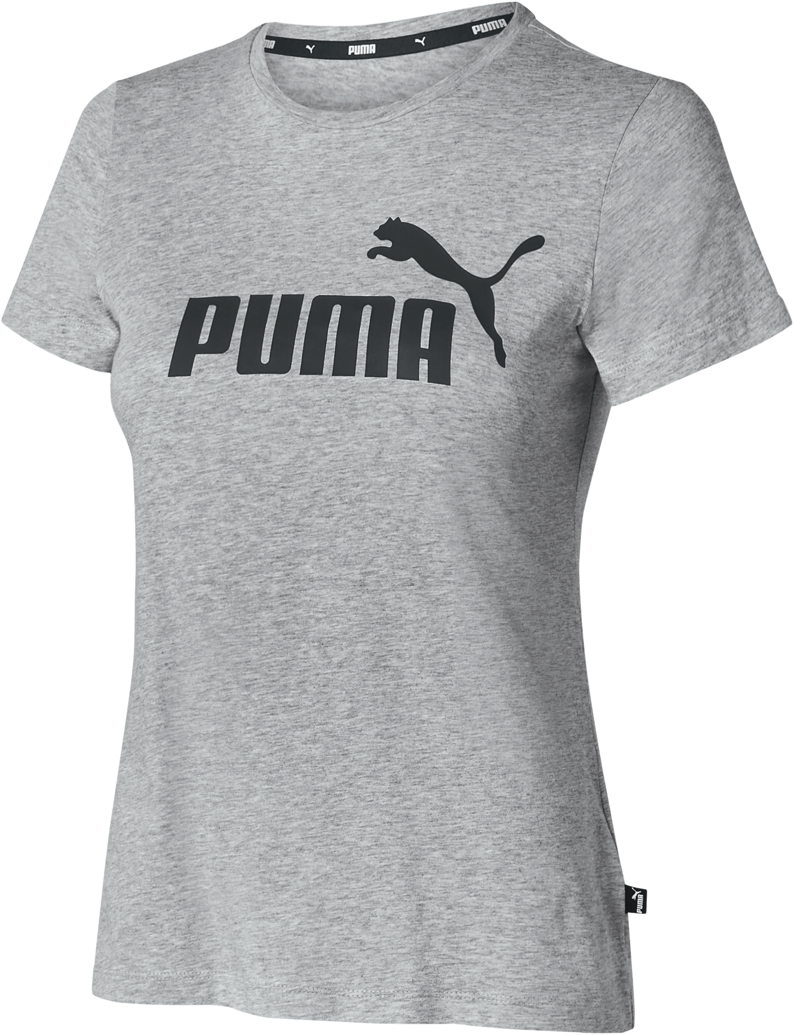 Puma Damen T-Shirt ESS Logo Tee, aus reiner Baumwolle (Grau, M)