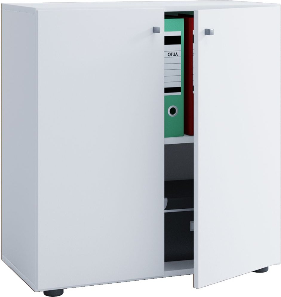 VCM Büroschrank Lona (mit Drehtüren, Weiß, L)