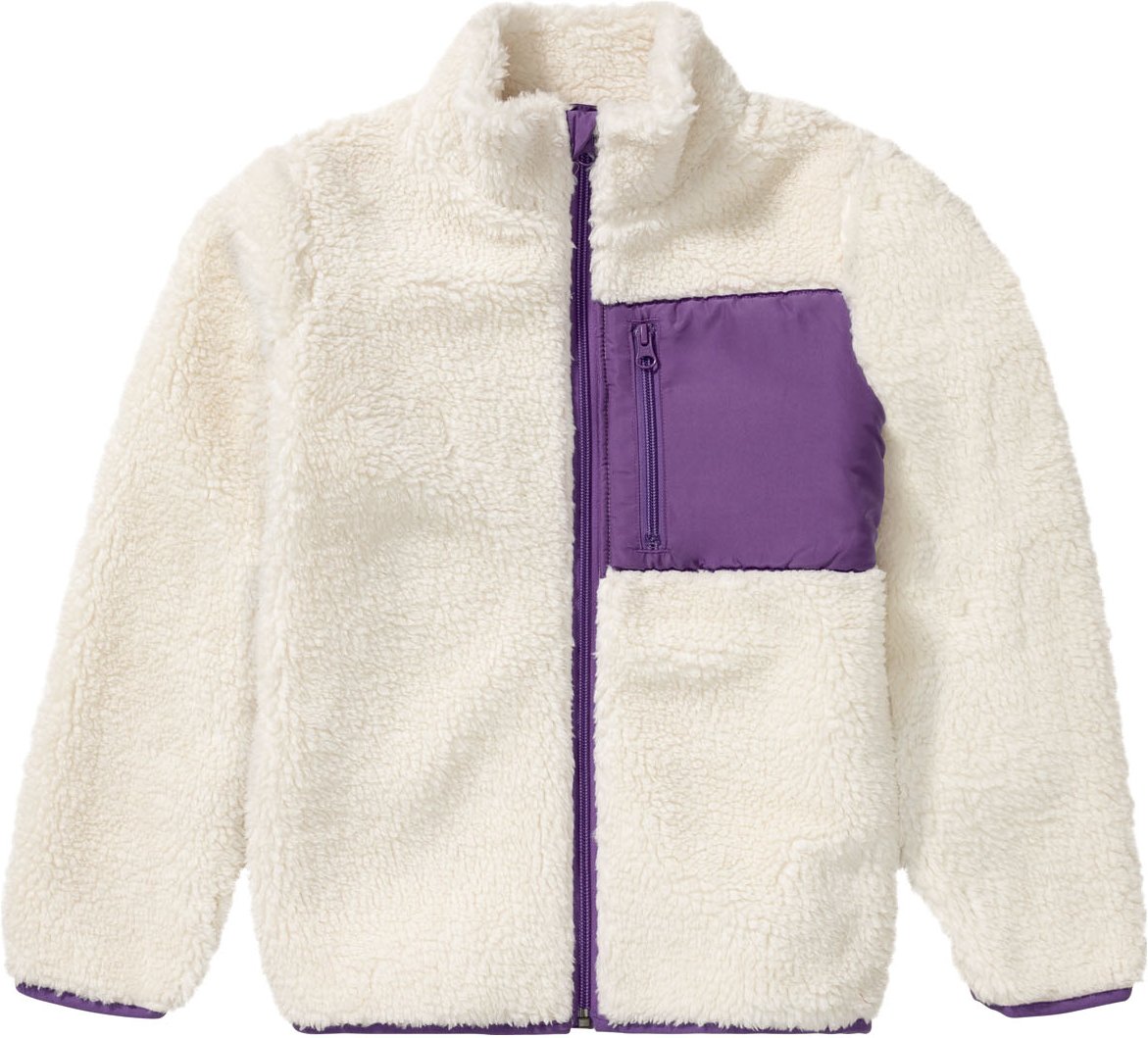 pepperts!® Kinder Mädchen Jacke mit Lammfellimitat (Weiß, 158/164)