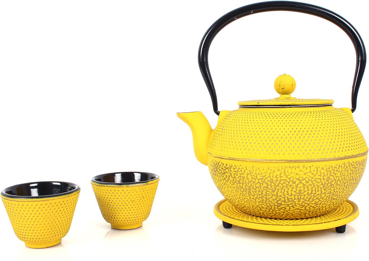 ECHTWERK Teeservice aus Gusseisen (Gelb, 1,1L)