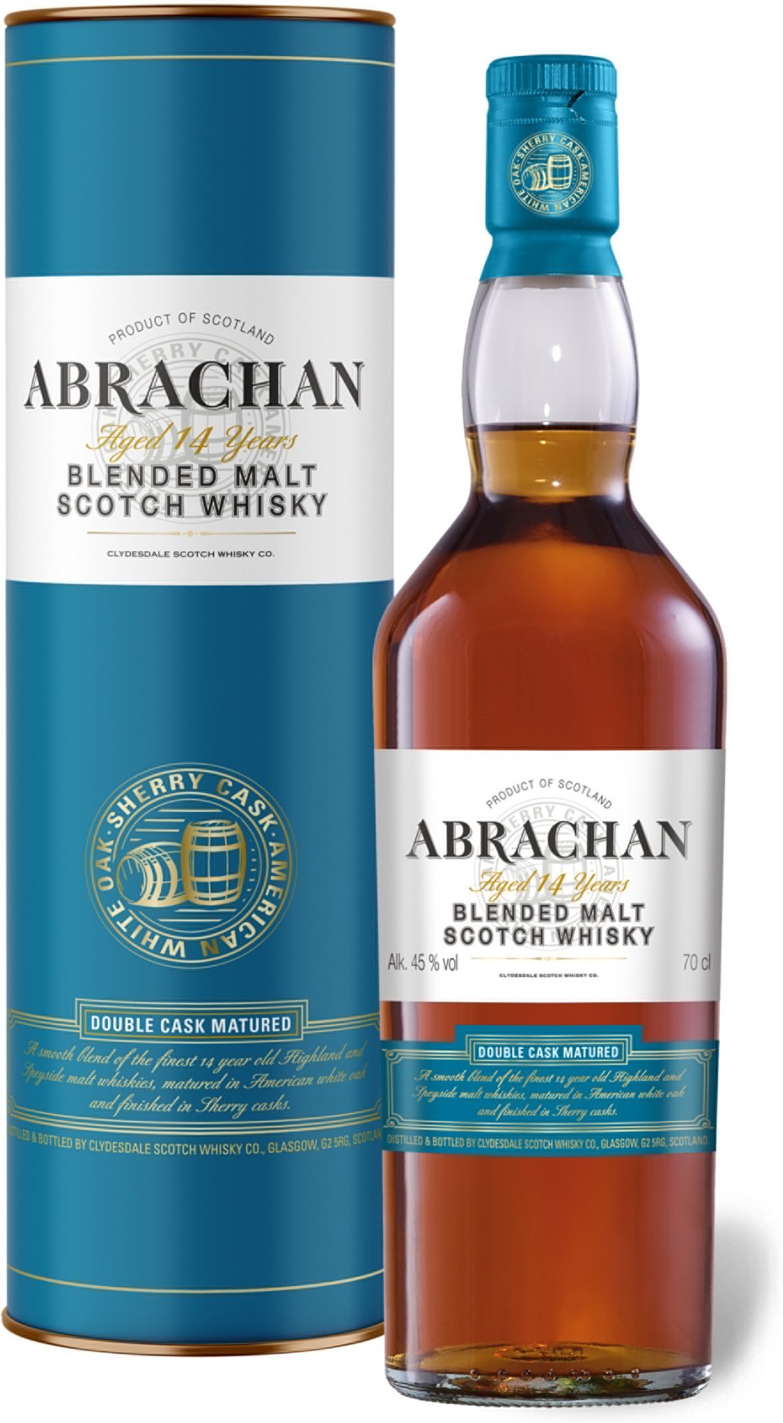 Abrachan Blended Malt Scotch Whisky Double Cask Matured 14 Jahre mit Geschenkbox 45% Vol""