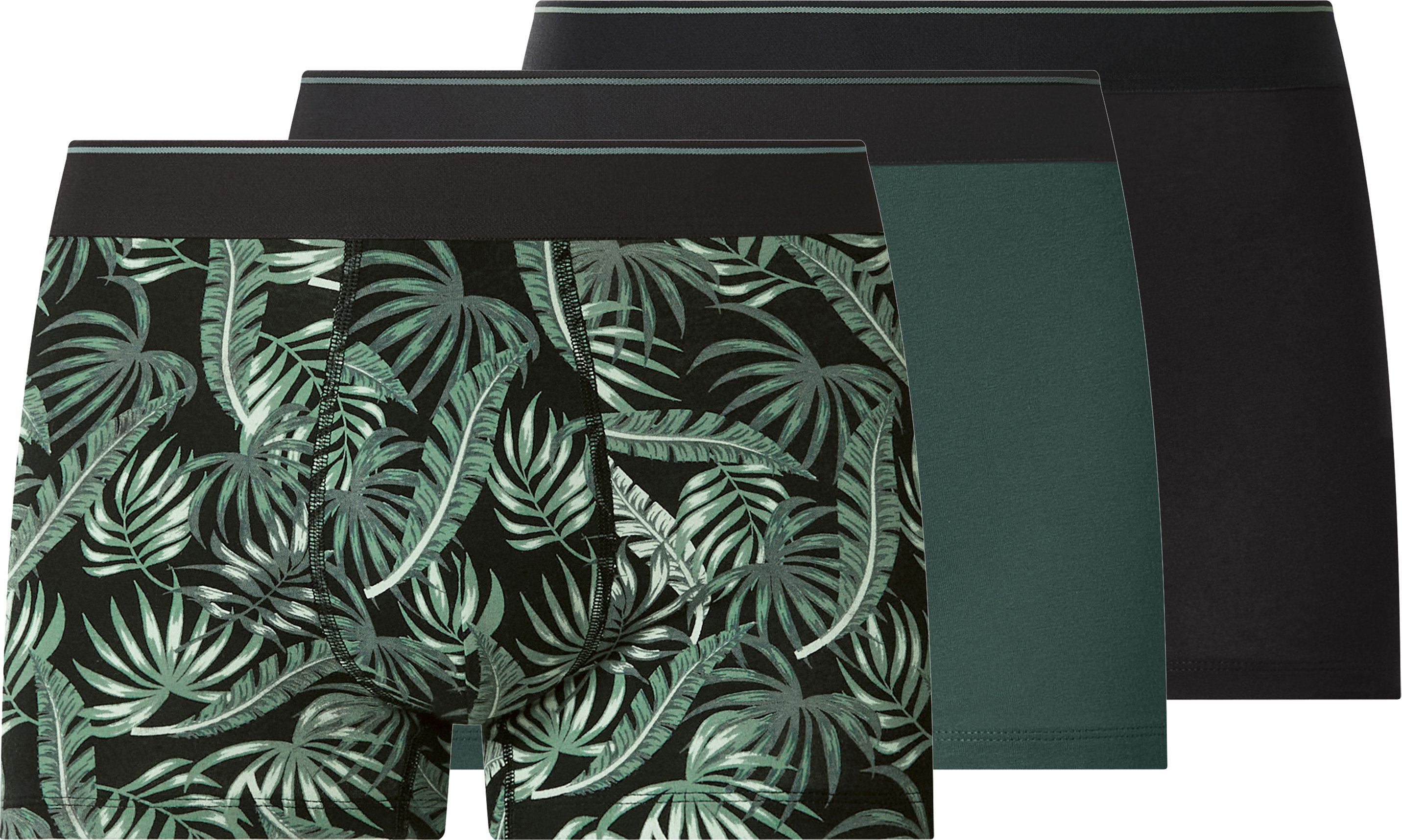 esmara Men Herren Boxer bunt, 3 Stück (Schwarz/Grün, 5/M)