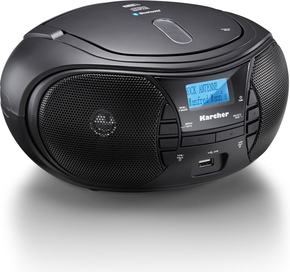 Karcher RR 5028D tragbares CD Radio (CD-Player, DAB+ Radio, Bluetooth, Batterie/Netzbetrieb, USB)