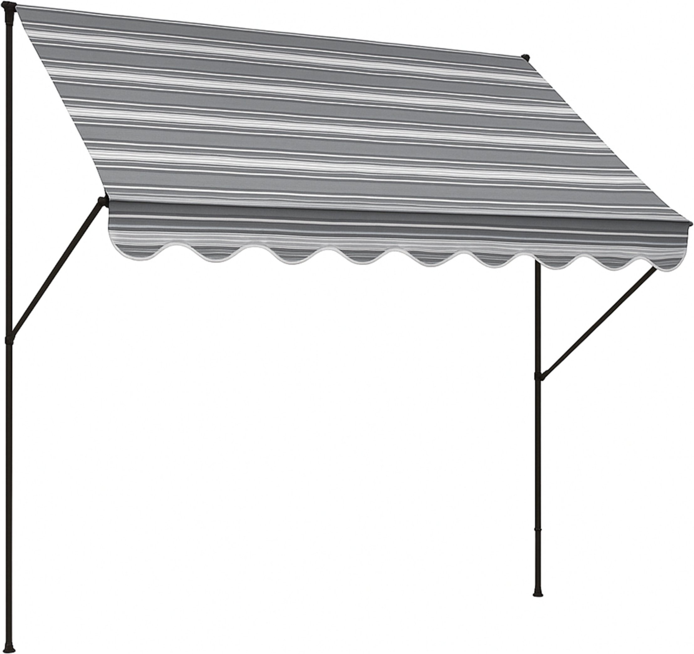 Angerer Klemmmarkise (grau-creme gestreift, 250 cm breit)