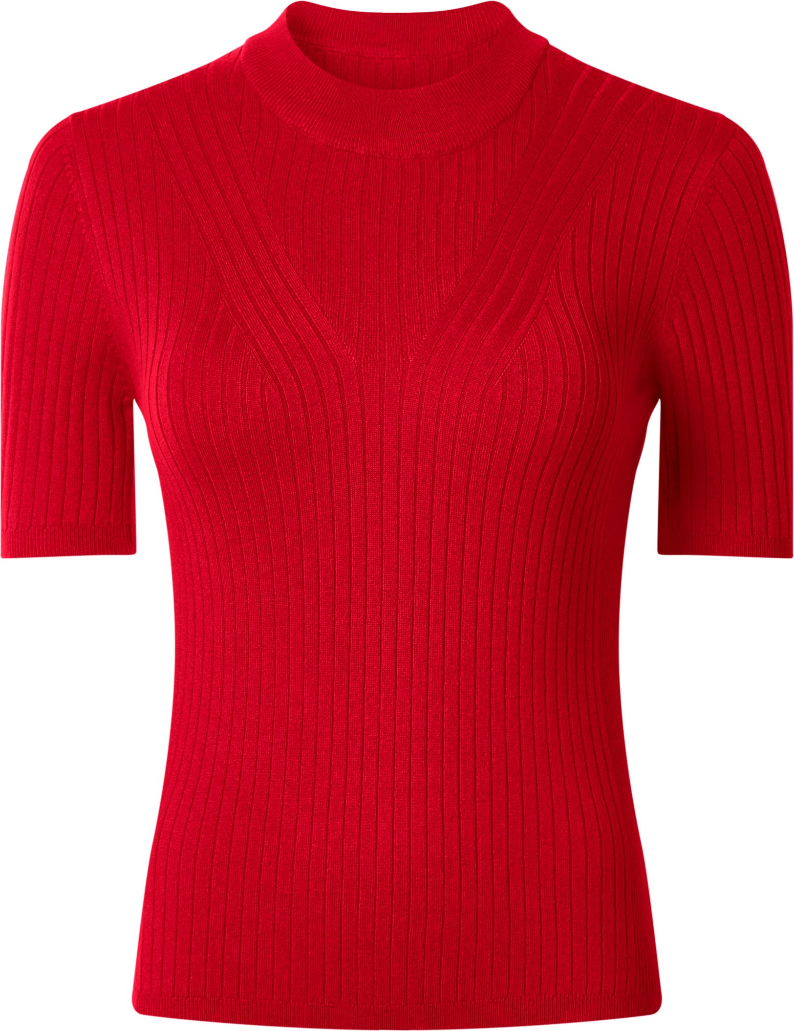 esmara® Damen Pullover Feinstrick halbarm (Rot, S(36/38))