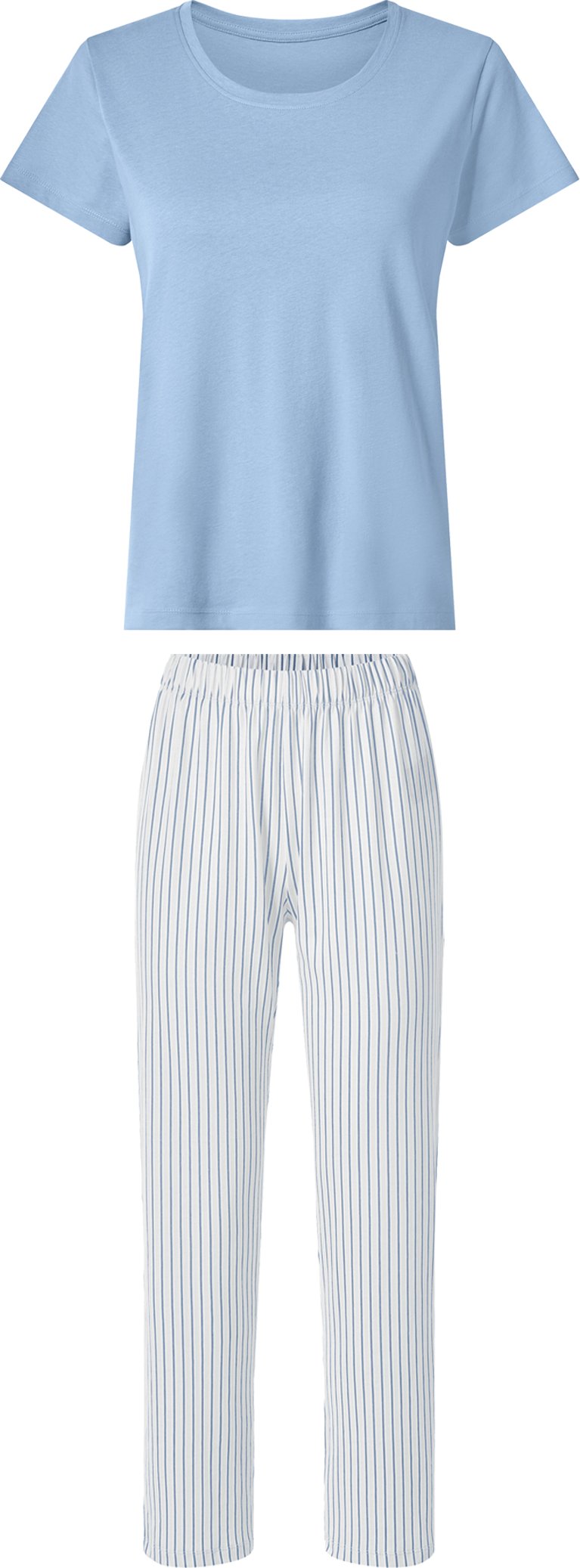 esmara® Damen Pyjama (hellblau/weiß, XS(32/34))