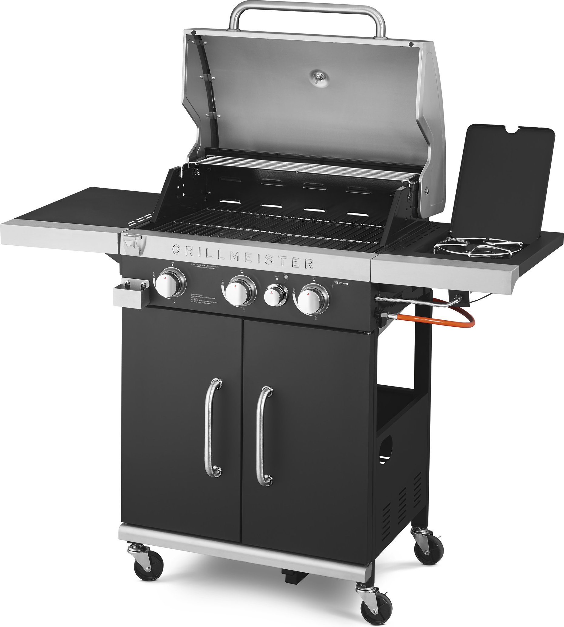 GRILLMEISTER 3-flammiger Gasgrill, mit 4 Garzonen