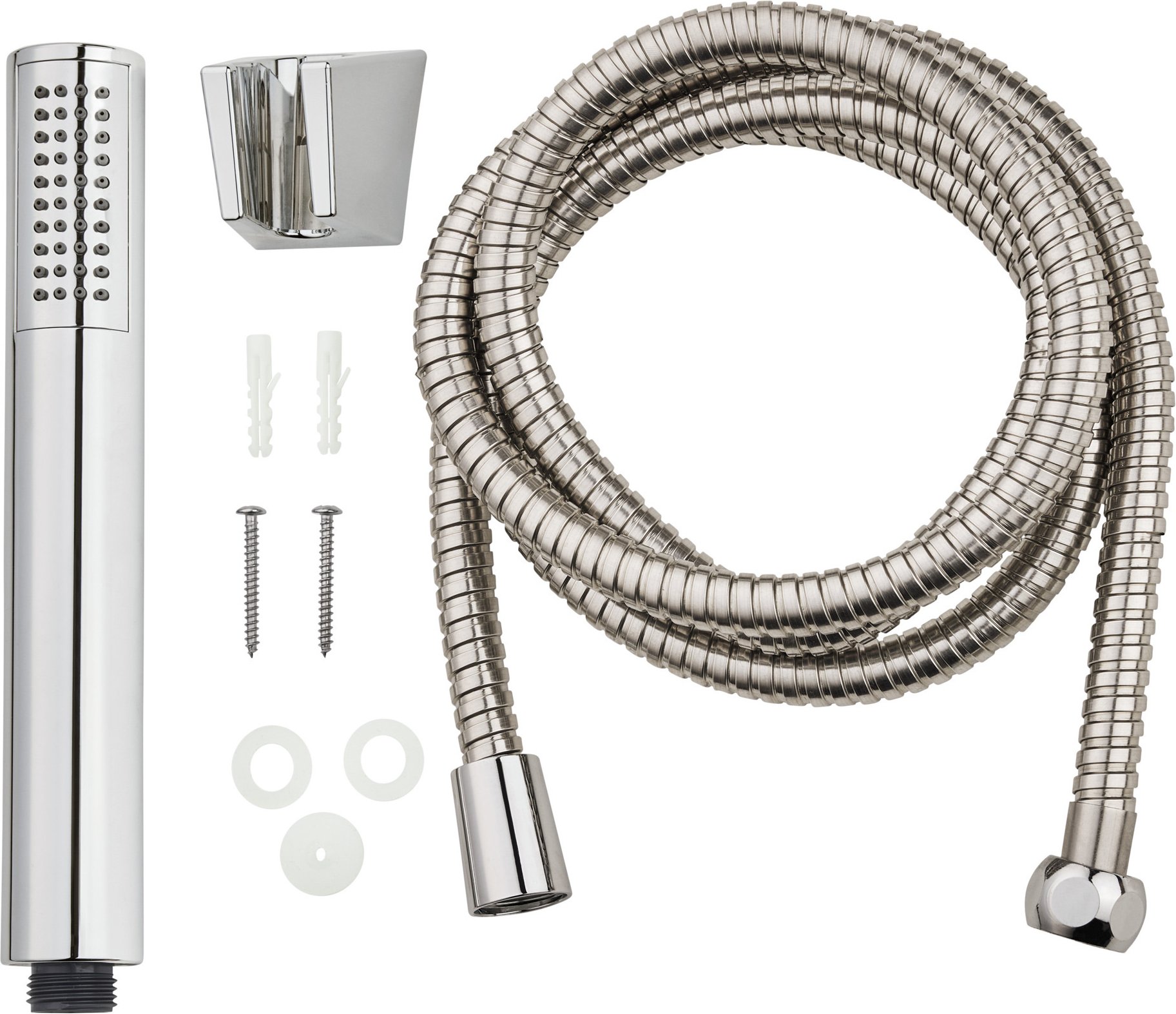 LIVARNO home Handbrauseset / Stabhandbrauseset (Handbrause eckig, verchromt)