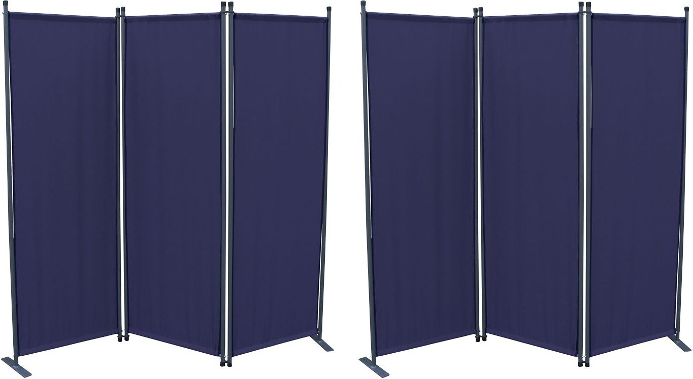 Grasekamp Paravent 2er Set (3-teilig, Blau)