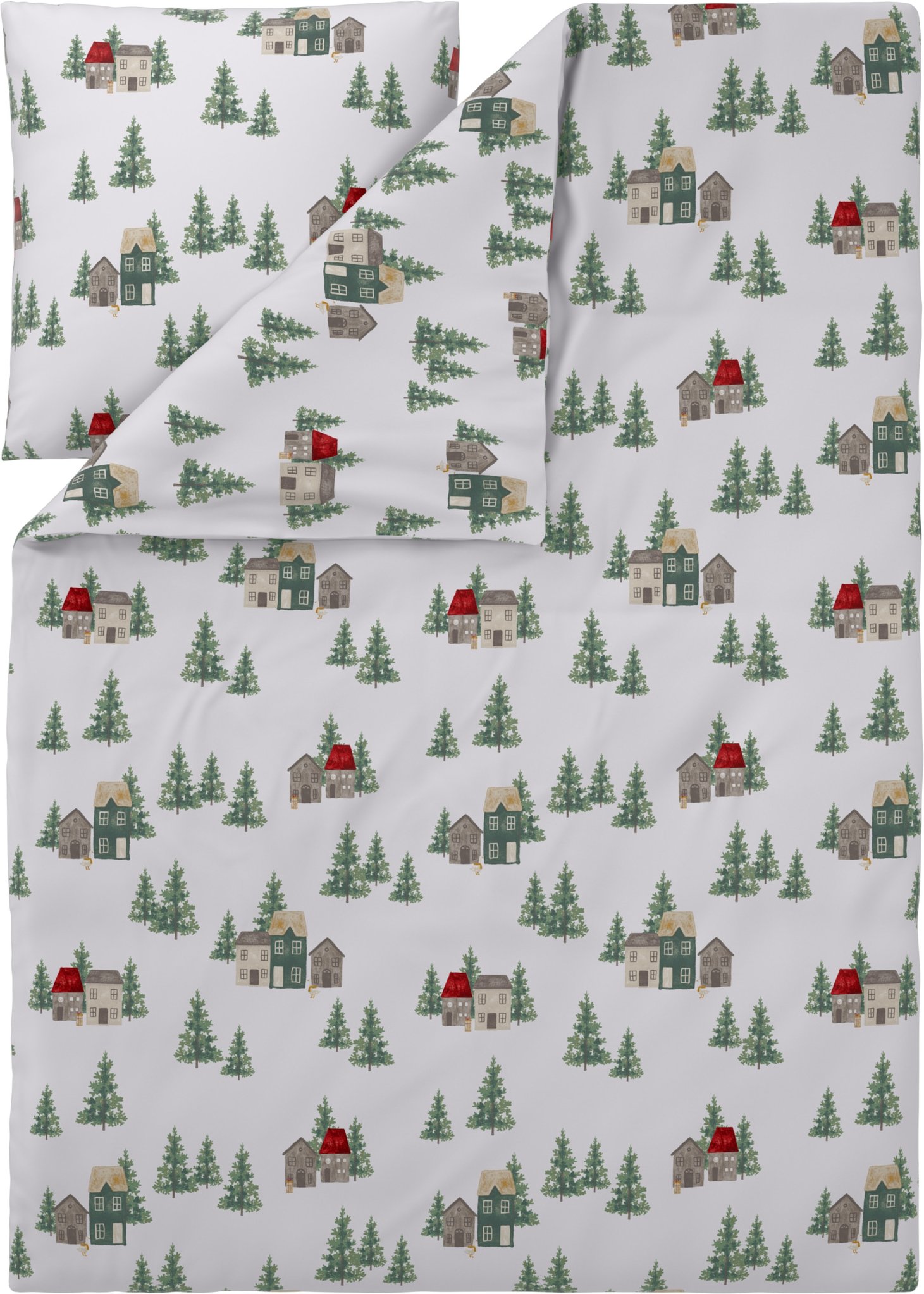 LIVARNO® Feinbiber-Bettwäsche, 135 x 200 cm (Häuser)