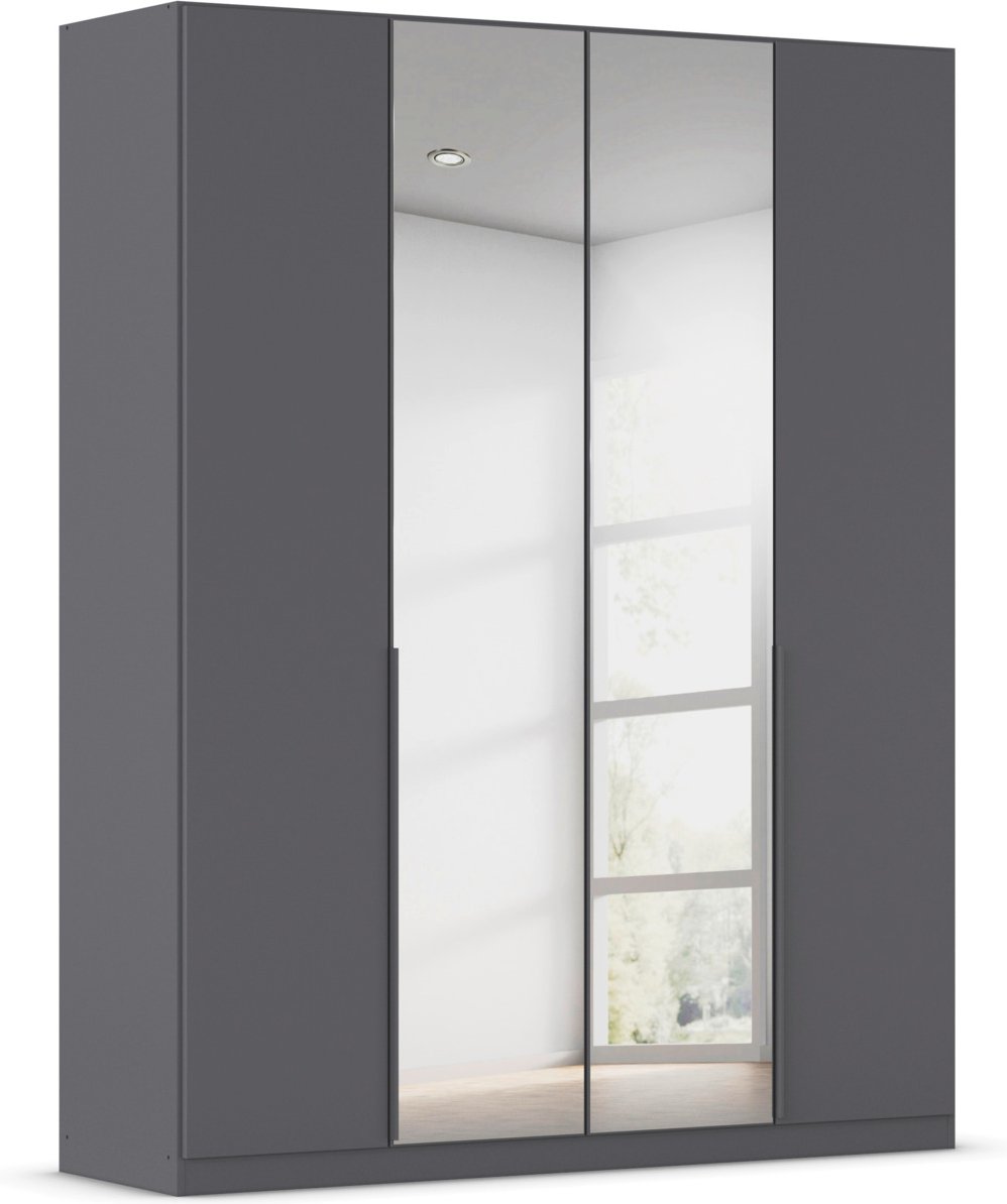 rauch ORANGE Drehtürenschrank Alabama mit Spiegel (Premium-Zubehör, Graumetallic, Griffe Grau, 181 x 229 cm)