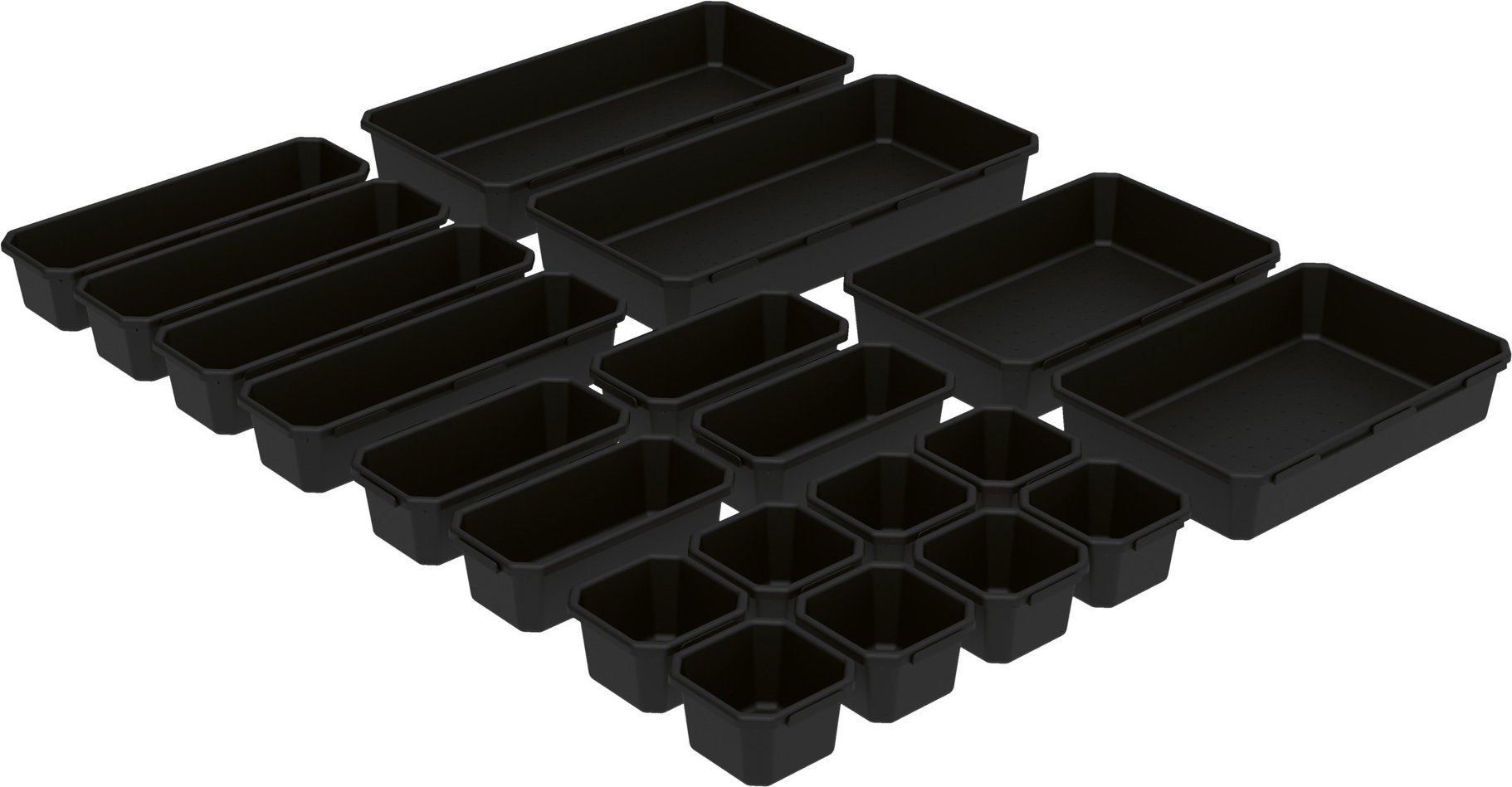PARKSIDE® Organizer-Sortierschalen-Set, 20-teilig (Schwarz)