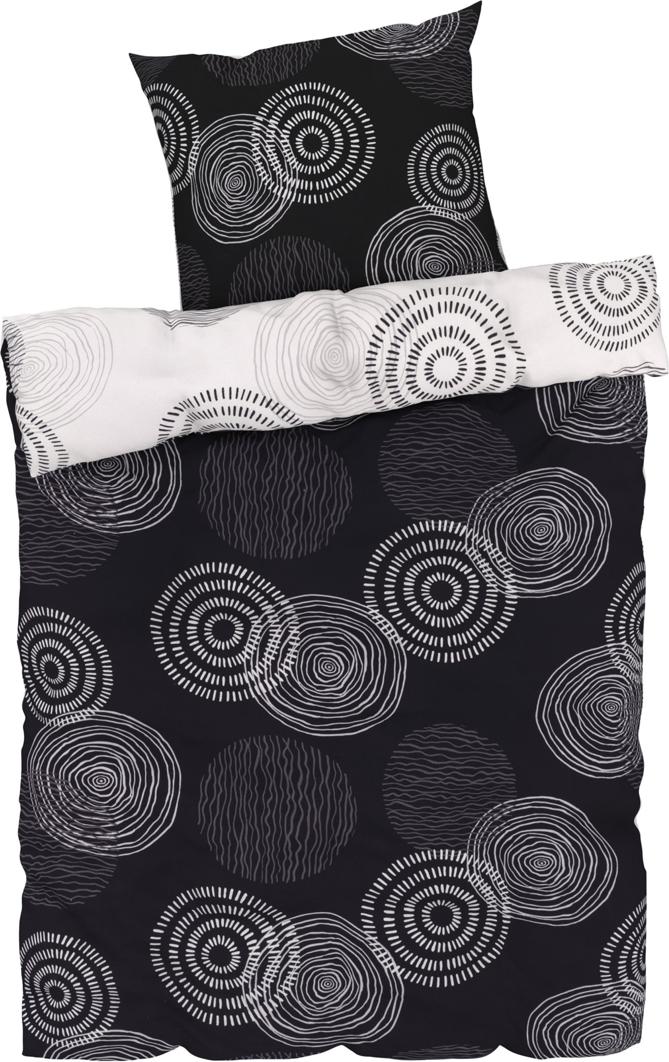 LIVARNO home Bettwäsche Edel-Renforcé Übergröße (Kreise)