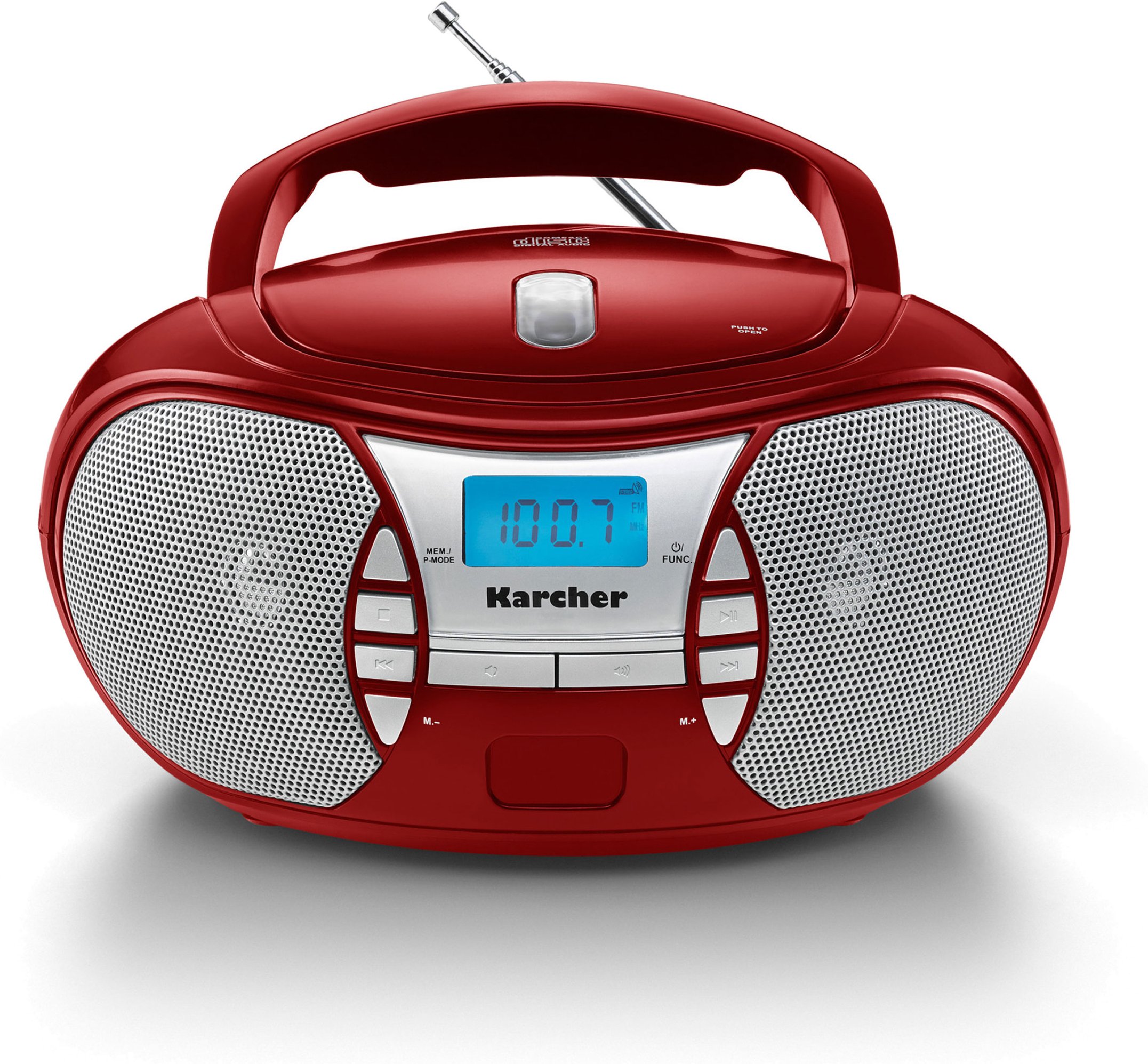 Karcher RR 5025 tragbarer CD-Player mit UKW Radio (Rot)