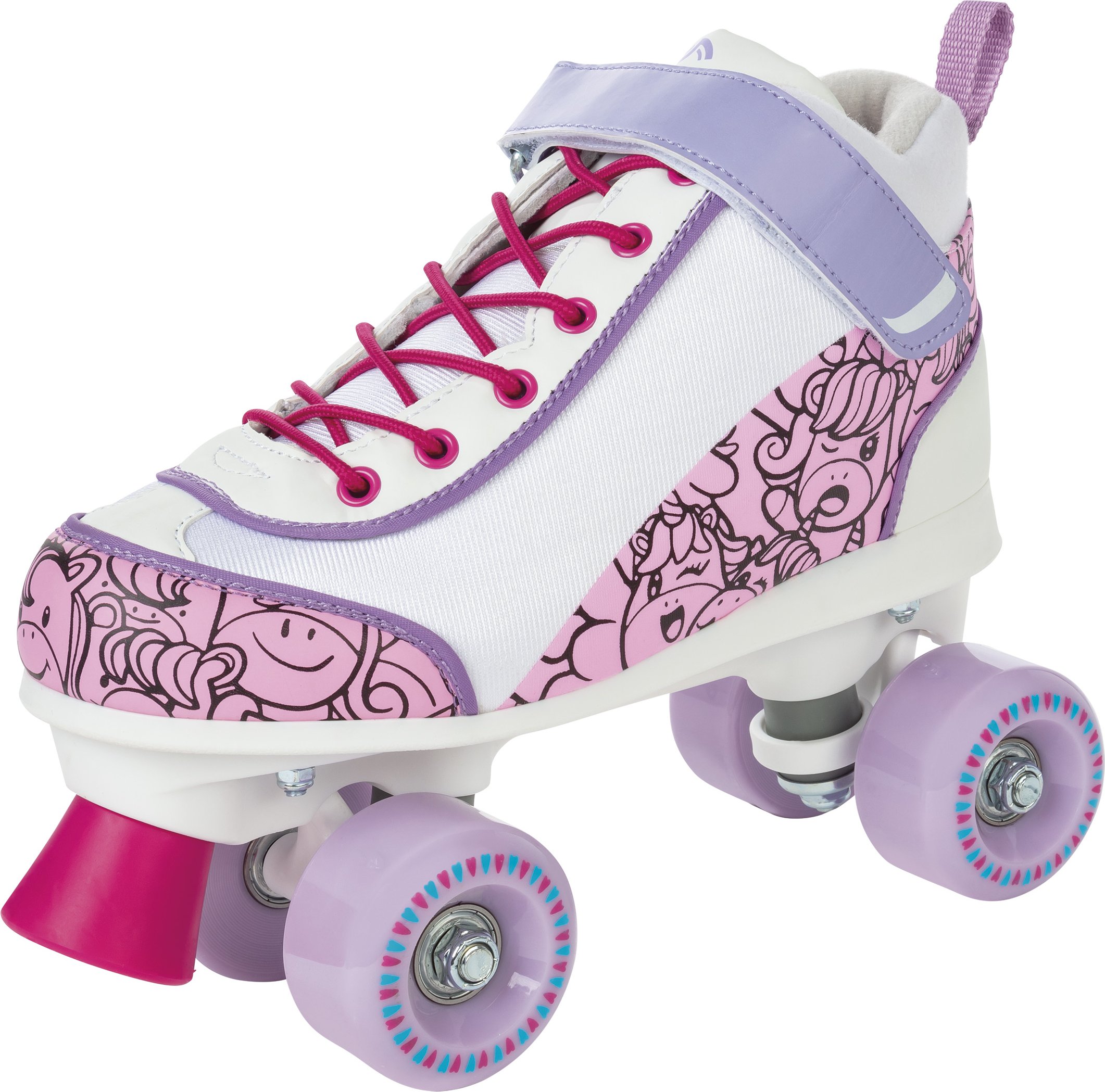 Thumbnail - CRIVIT Kinder Rollschuhe (33/34, weiß/rosa/lila)