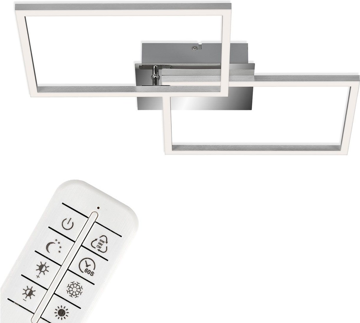 Briloner CCT LED Design Deckenleuchte, Lichttemperatur + Helligkeit regulierbar (Quadratisch)